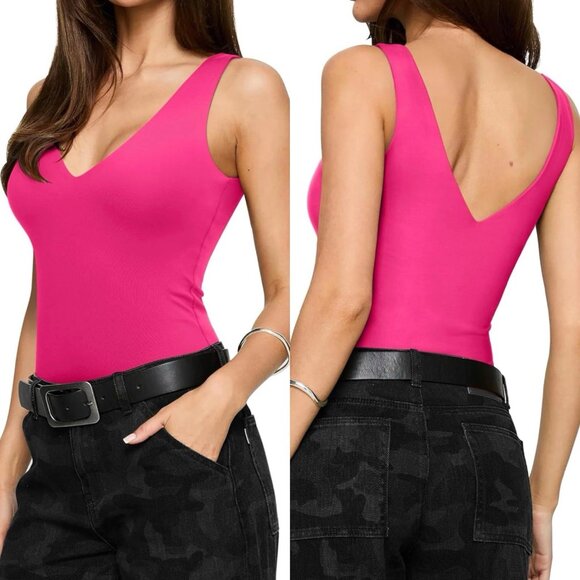 Women’s Sexy Plunge Deep V Neck Sleeveless V Backless Size Small 2 Piece Lot - Picture 4 of 6